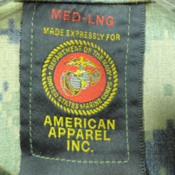 American Apparel Inc Marine Marpat Digital Camo Button Up Jacket Men's Size M - Picture 2 of 7